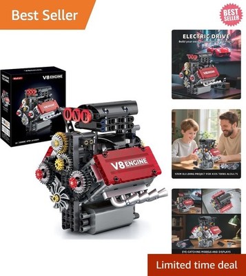 Interactive 8-Cylinder V8 Engine Building Set - Perfect STEM Gift for All Ages