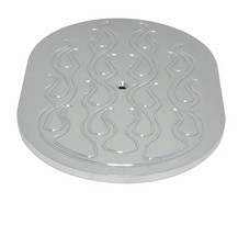 Aluminum 12 Oval Air Cleaner Top Flamed Polished
