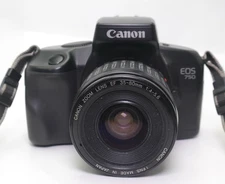 Vtg CANON EOS 750 & 35-80mm zoom Lens outfit Film Camera TESTED (READ)