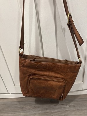 Genuine Leather Handbag Crossbody Purse Brown St John s Bay Super Soft Leather