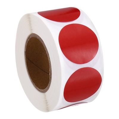 500 Pcs 1'' Colored Dot Stickers Adhesive Color Coding Label, Dark Red