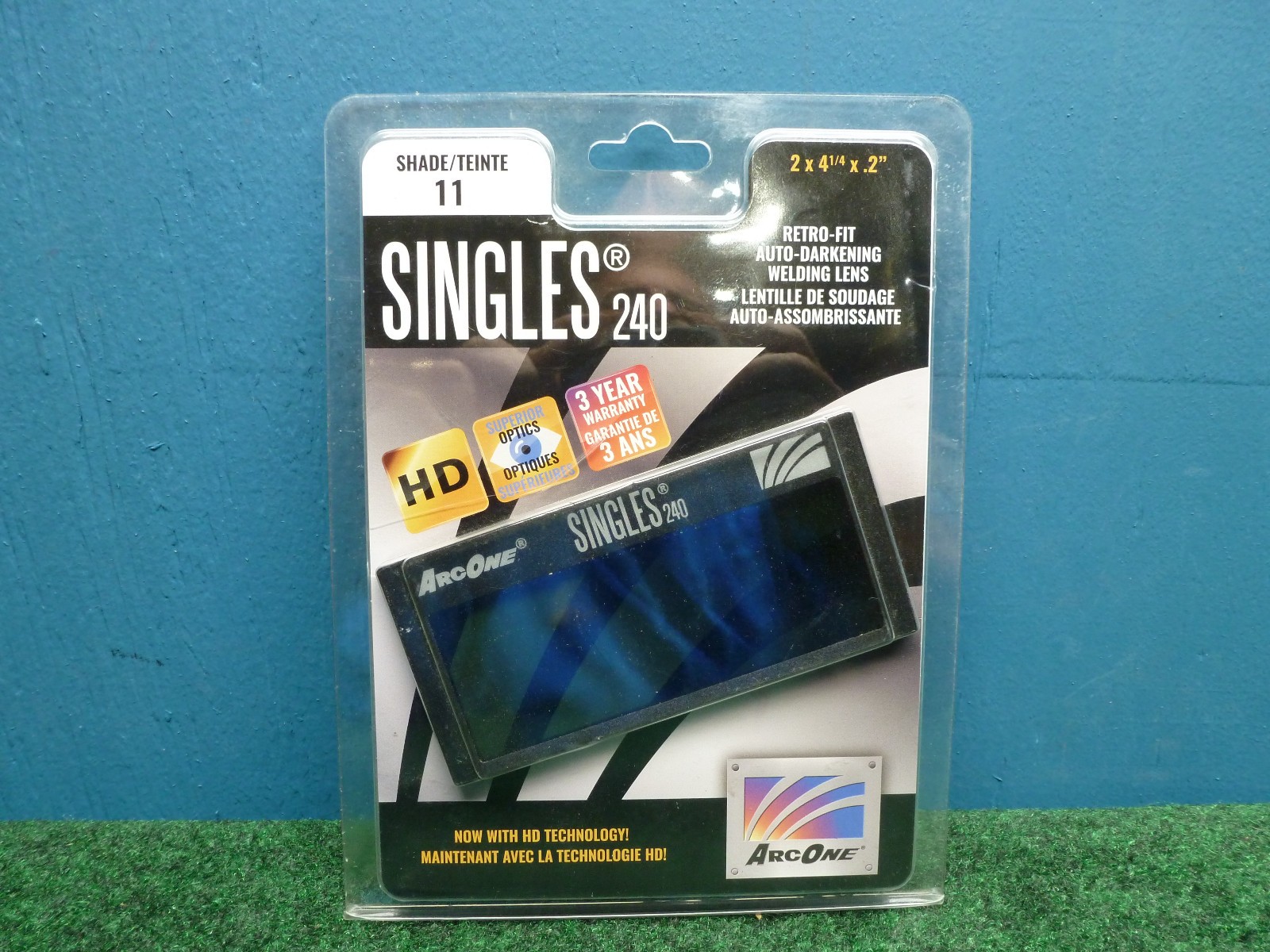 ArcOne Singles 240 HD Auto-Darkening Welding Lens 2" x 4-1/4" Shade 11