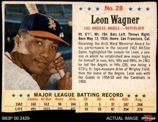 1963 Post Cereal #28 Leon Wagner  BA: .278 Angels CORRECT VARIATION 2 - GOOD