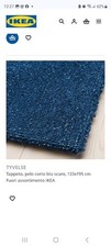 tappeto per salotto, camera da letto, tyvelse ikea 133x195 blu scuro