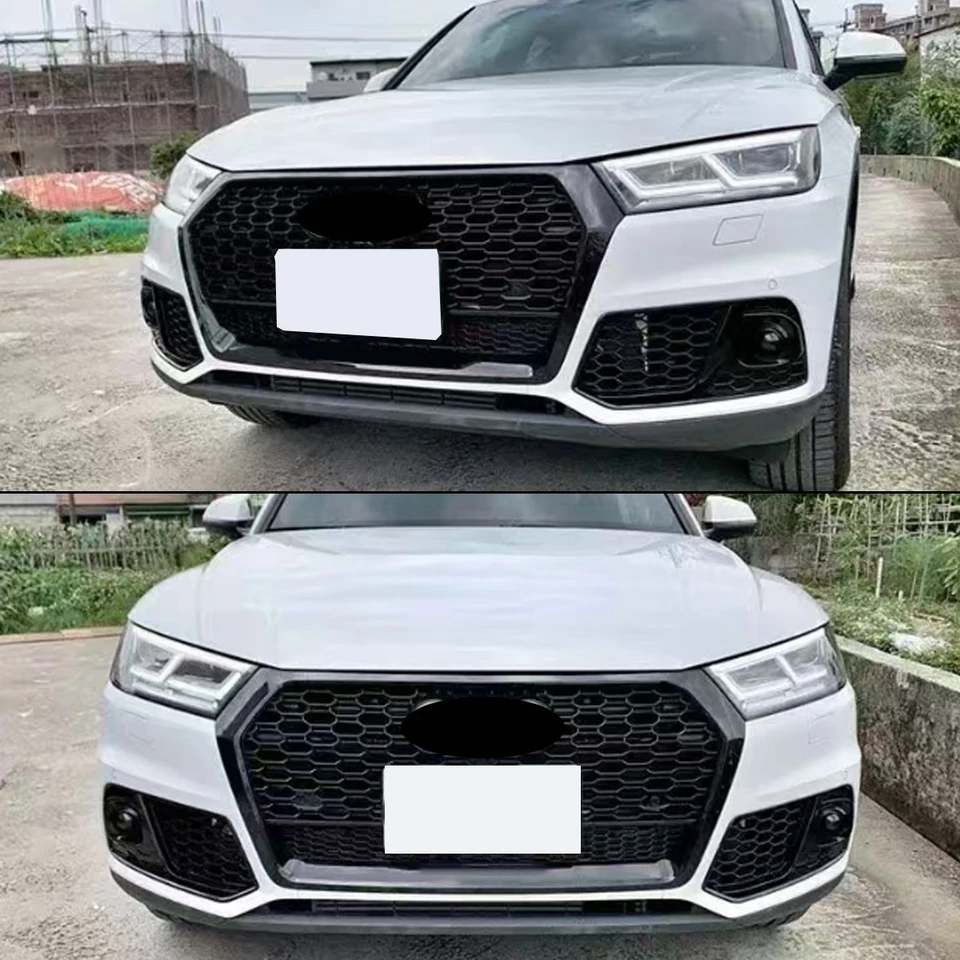 2x RSQ5 Look Fog Light Grille Covers With ACC For 2018-2020 Audi Q5 Gloss Black - Изображение 4 из 4