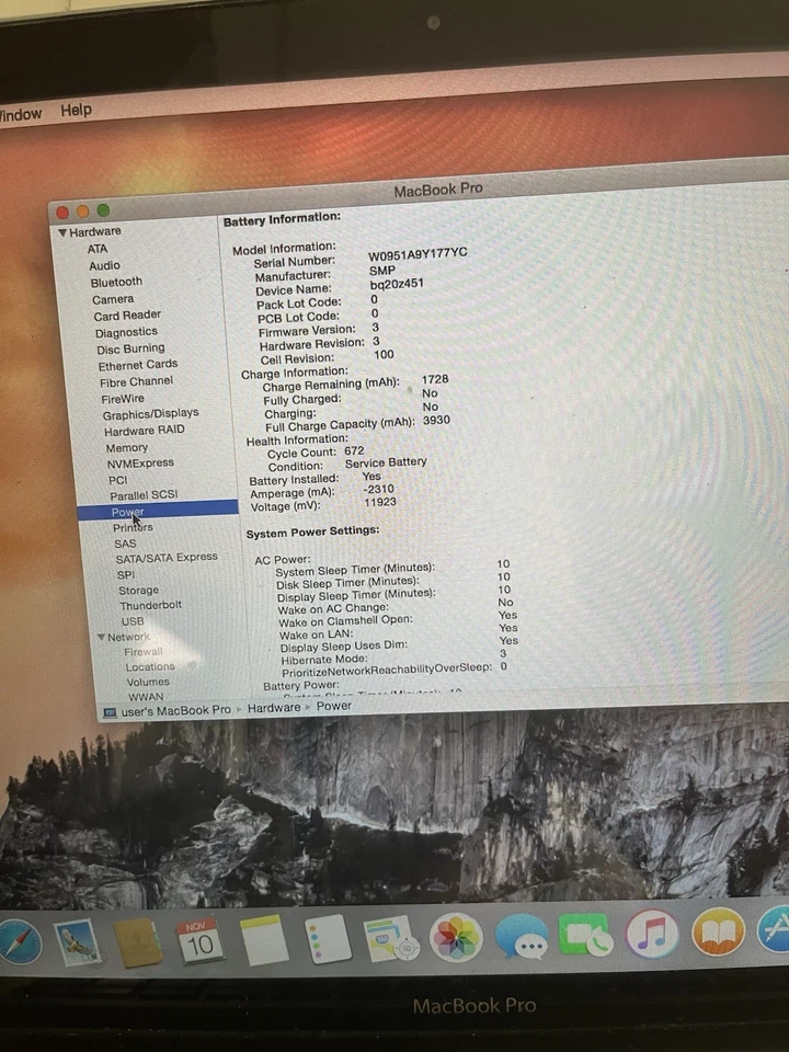 Apple Macbook Pro 15” (core 2 Duo, 4gb Ram, 250gb Hdd)- macOS - Missing a Keycap - Image 4 of 4
