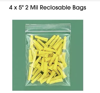 ULINE RECLOSABLE BAGS 4x5 2MIL S-3460. 1,000 CARTON