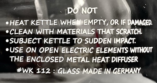 Medelco All One 12 Tassen Glas Herdplatte Pfeifen Tee Wasserkocher Schott Duran Germany - Bild 7 von 18