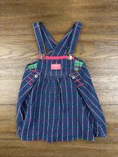 Vtg OshKosh B Gosh Logo Spelled Out Heart Overall Dress Metal Clip Size 4