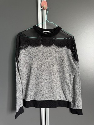 Sandro Paris Lace & Knit Sweatshirt Size 1 Duties Paid (USA)