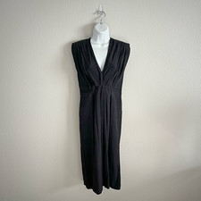 Zero + Maria Cornejo Pleated V-Neck Elegant Little Black Dress Sleeveless Size 6