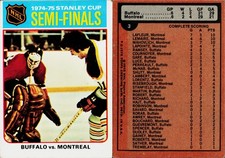 1975-76 Topps  Hockey Card #3 Stanley Cup Semi-Finals Buffalo vs. Montreal