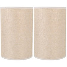 Set of 2 Lamp Shade Shades for Hanging Bedside Lights Small Cylinder Burlap