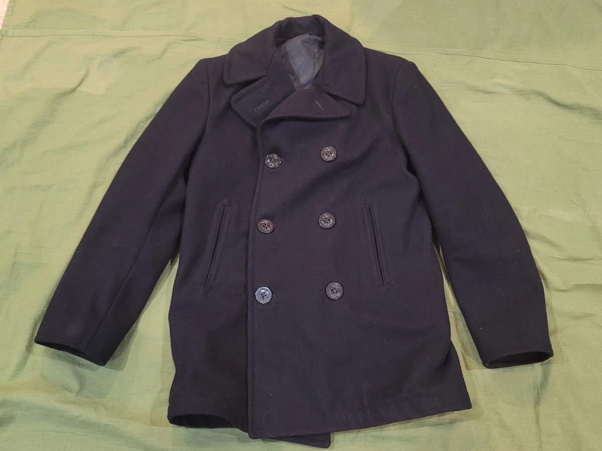 Vintage Navy Pea Coat In Vintage Outerwear Coats & Jackets For Men