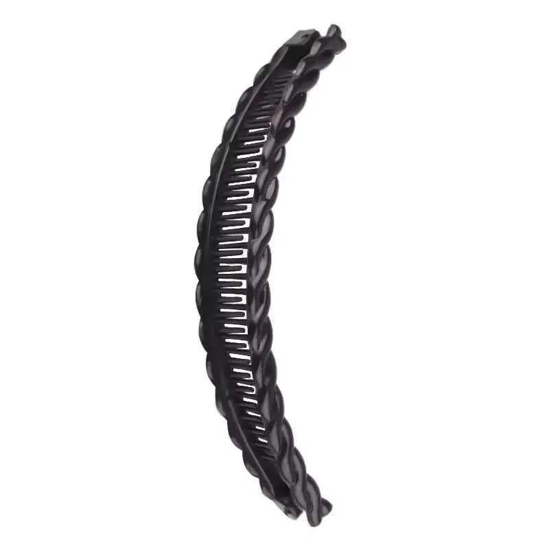 Women Solid Color Banana Hair Clip for Girls Vintage Wave Comb Hairpin Hair Brai