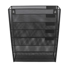 5 Pocket Wall File Organizer Durable Metal Space Saving For Office Use