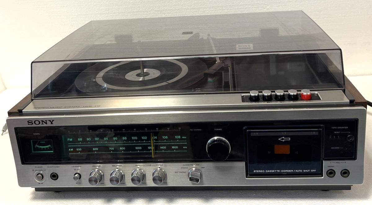 Sony Stereo Music System HMK-419 AM FM Cassette Turntable