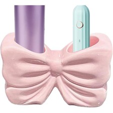 Pink Toothbrush Holder,Waterproof Makeup Organizer Decor | Bow Pen Holder