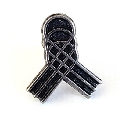 Vintage 3 Loop Ribbon Tiny Silver Tone Tie Lapel Tie Pin 3/8''