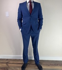 Blue LINEAGE Men's Suit and Pants Set