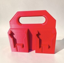 Milwaukee M18 Battery Holder 4 Pack Caddy Red ABS 4 Wall 3D Printed