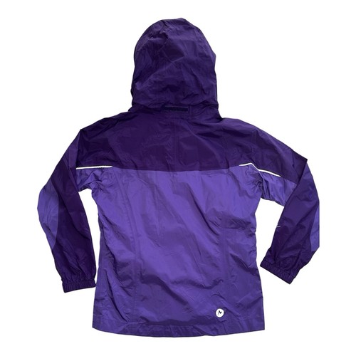 Chaqueta de lluvia para niños Marmot púrpura impermeable con capucha talla S CC-440 PreCip - Imagen 7 de 11