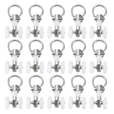 30Pcs Curtain Track Rollers Plastic Twin Wheeled Carriers 14mm Diameter