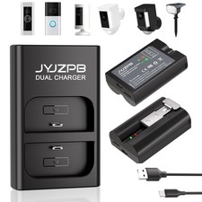 2 Pack 7200mAh Rechargeable Battery and Dual Charger for Ring Doorbell 2/3/4