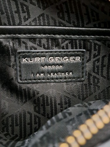 Kurt Geiger Quilted Soft Leather Crossbody Bag Purse Fabric Logo Interior NICE - Picture 4 of 13
