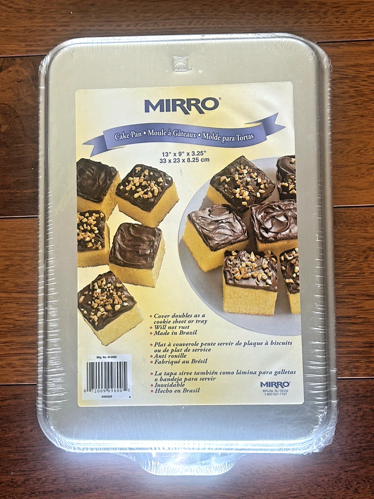Vintage Mirro Aluminum Rectangle Cake Pan 13x9x3.25 inches Silver Cover Sealed
