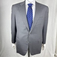 KITON Gray Pinstripe Sport Coat Diamonte Blu Super 120 s Wool 52IT 42US