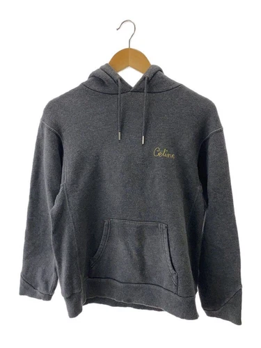 Felpa con cappuccio CELINE S cotone grigio usata