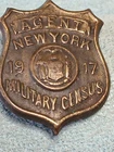 RARE  WW1 AGENT NEW YORK MILITARY CENSUS 1917 BADGE