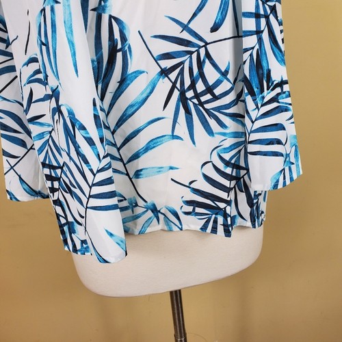 Top tropical hoja de palma Amanda Uprichard blanco azul talla M - Imagen 10 de 12