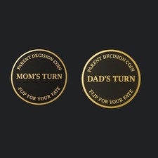 Mom Vs Dad Decision Coin, Funny Family Choice Novelty Gift Decor