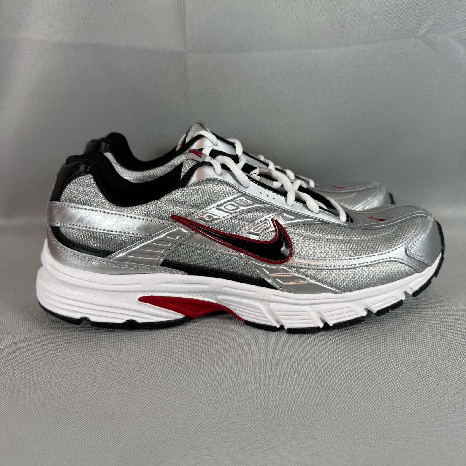 Nike Initiator Running Shoes Mens 11.5 Metallic Silver Black 394055-001 New NIB