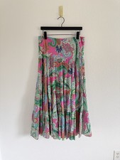 Vintage Lauren Ralph Lauren Women s Size Medium Cotton Tiered Paisley Midi Skirt