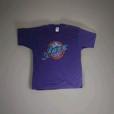 Vintage 90s Utah Jazz Pro Player XXL Shirt Made In USA Purple NBA Mountain Logo