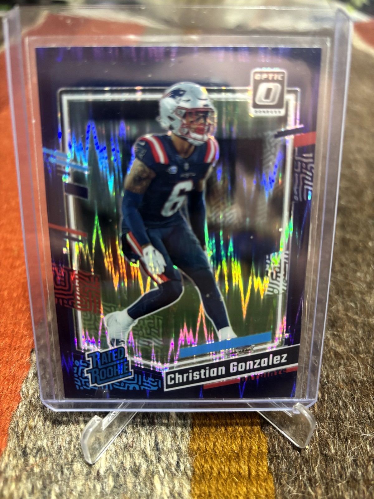 Christian Gonzalez 2023 Donruss Optic Purple Shock Rookie RC Prizm #274 Patriots