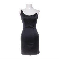 Betsey Johnson Little Black Dress One Shoulder Bodycon Minidress Holiday Party M