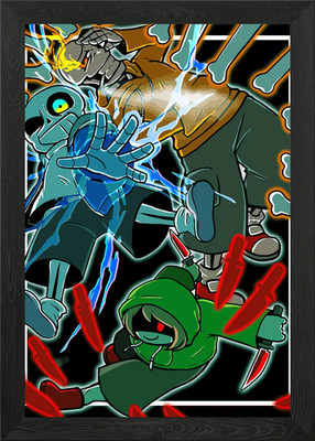 Undertale Battle Framed Wall Art Poster Canvas Print Picture