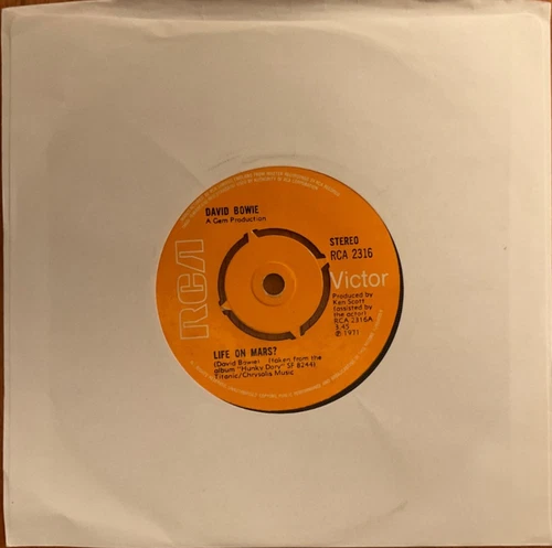 DAVID BOWIE - LIFE ON MARS ORIGINAL UK 7” RCA SINGLE NEAR MINT CONDITION
