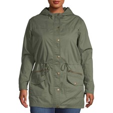 New Paper Tee Women's Plus Size Utility Button Down Anorak Size 1x