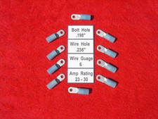 10 Electrical Cable Lugs, 6 Gauge, Tin Plated Copper