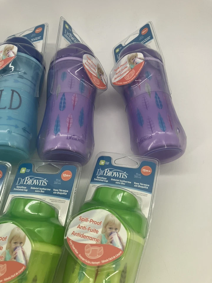 Lote de 12 tazas para sorber aisladas sin boquilla Dr Brown's de 10 onzas sin BPA Foto 3 de 4