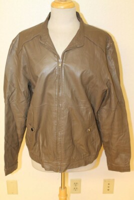 WOMENS ECHT LEDER VINTAGE PEANUT BROWN LEATHER JACKET SZ XL