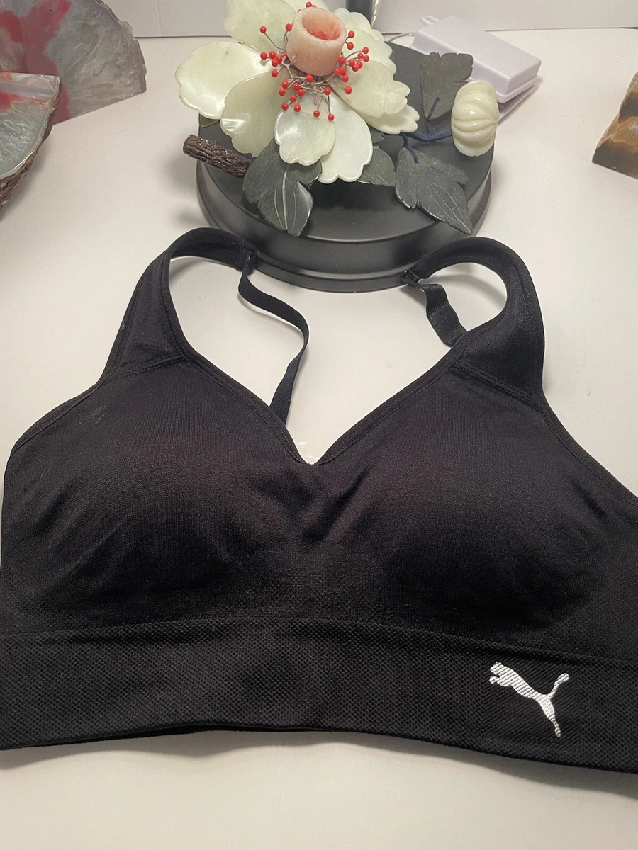 PUMA Performance 2 PACK Seamless Sports Bra , Size:S Grey & Black