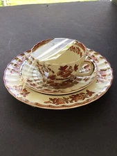 VINTAGE SPODE CHINA INDIAN TREE -3 Pc Set EXCELLENT CONDITION Cup, Saucer, Plate