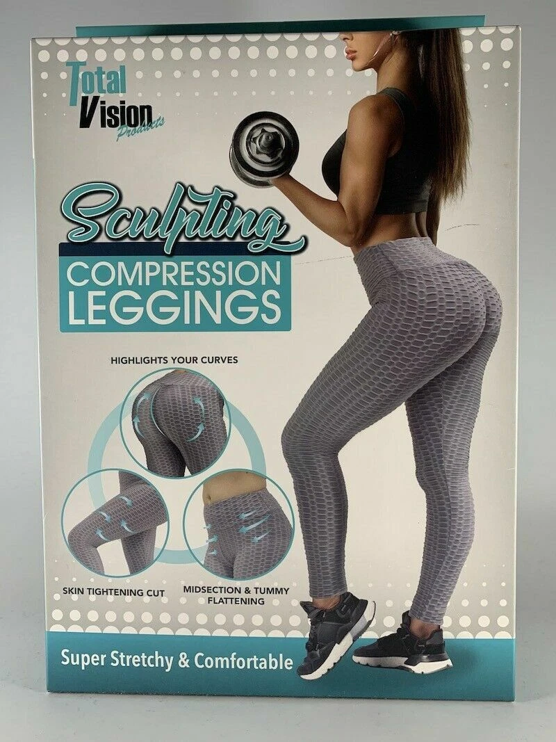 TOTAL VISION SCULPTING COMPRESSION LEGGINGS SUPER STRETCHY & COMFORTABLE  LARGE