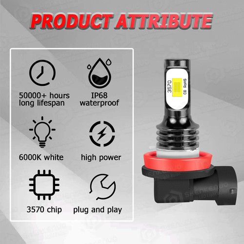 For Kia Optima 2011-2013 6000K LED Headlights High Low Beam + Fog Light Bulbs C9 - Picture 18 of 18